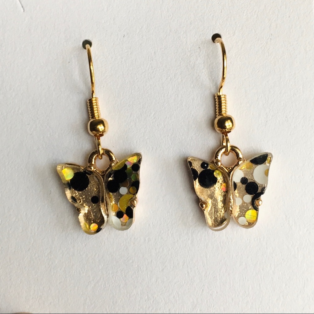 Polka Dot Butterfly Earrings